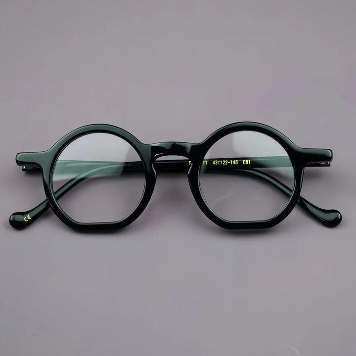 Hewei Women's Full Rim Flat Bottom Round Acetate Eyeglasses 913722