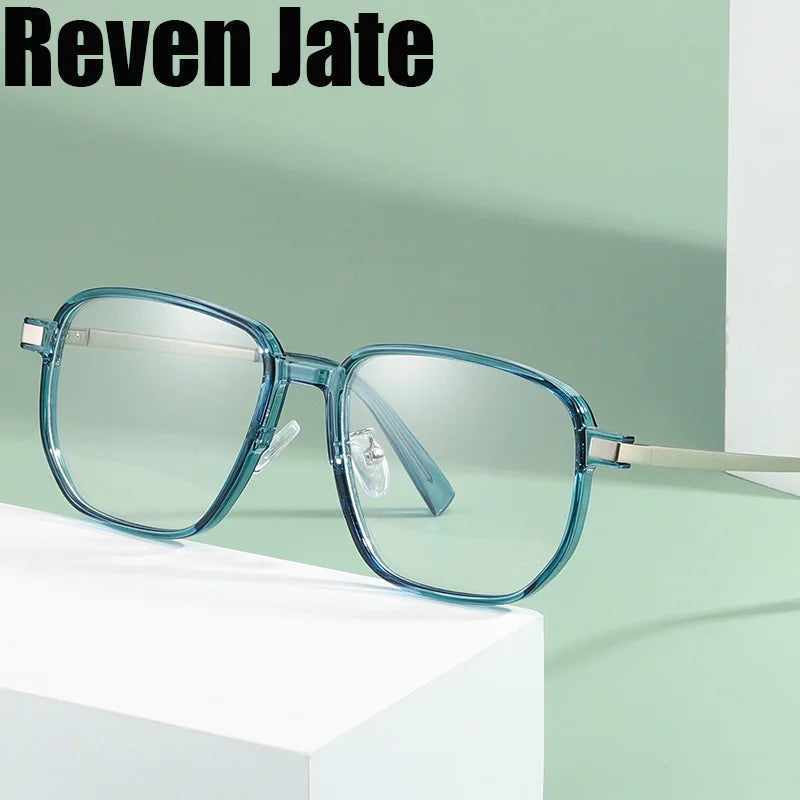 Reven Jate Unisex Full Rim Square Plastic Eyeglasses 81285 Full Rim Reven Jate   