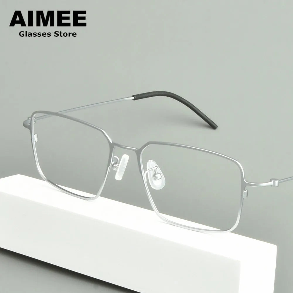 Aimee Unisex Full Rim Square Titanium Eyeglasses 15502 Full Rim Aimee   