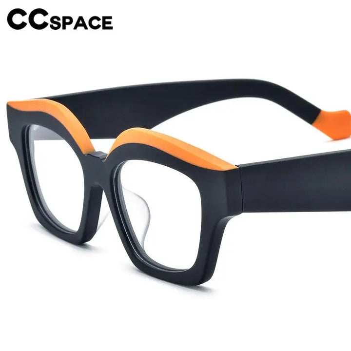 CCSpace Unisex Full Rim Square Acetate Eyeglasses 57163 Full Rim CCspace   