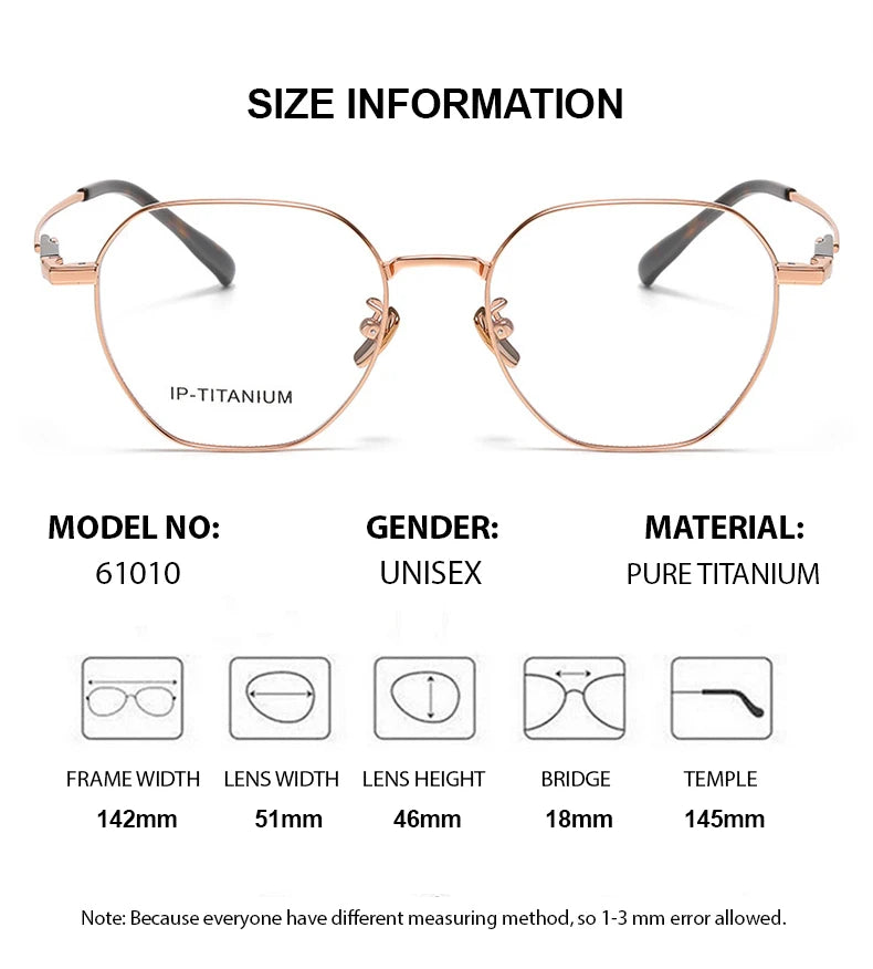 Summer Flower Unisex Full Rim Polygon Oval Titanium Eyeglasses 861010 Full Rim Summer Flower