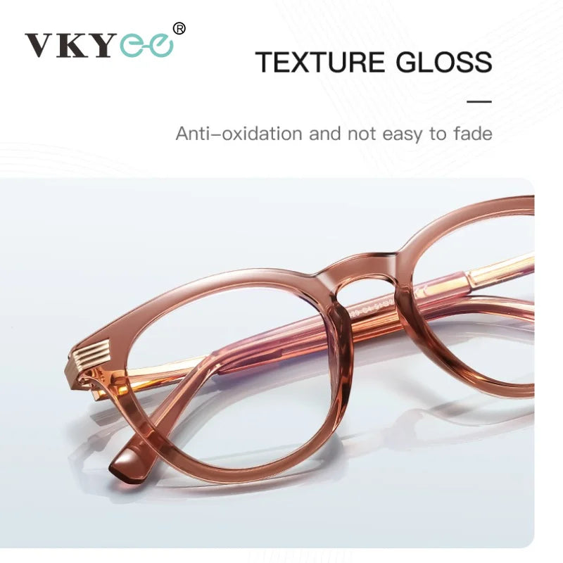 Vicky Unisex Full Rim Round TR90 Blue Light Prescription Eyeglasses PFD2329 - view 4