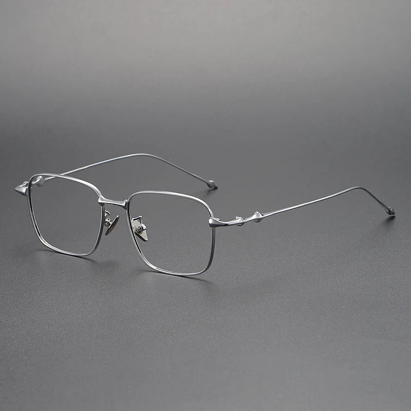 Zirosat Men's Full Rim Square Titanium Eyeglasses 87702