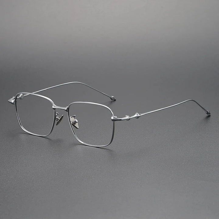 Zirosat Men's Full Rim Square Titanium Eyeglasses 87702