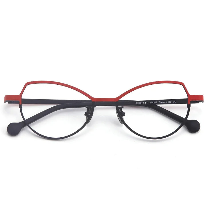 Aror Women's Full Rim Oval Cat Eye Titanium Eyeglasses 511745