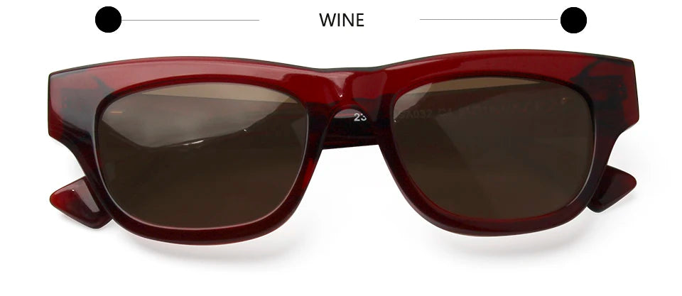 Esnbie Unisex Full Rim Square Brow Line Acetate Sunglasses 230321