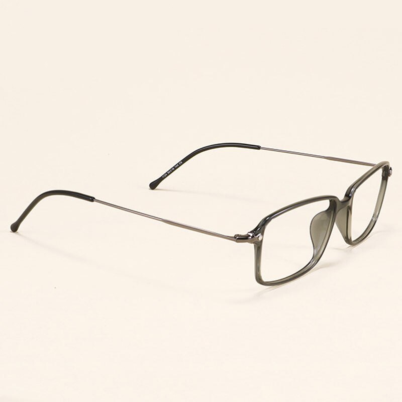 CCSpace Unisex Full Rim Square Titanium Alloy Eyeglasses 56120 Full Rim CCspace Gray China 