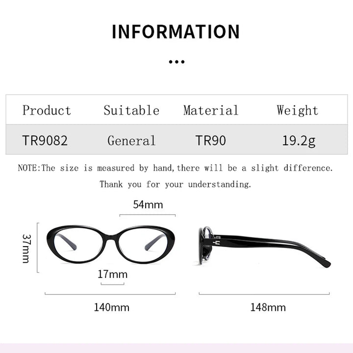 Kocolior Women's Full Rim Oval Tr 90 Alloy Photochromic Reading Glasses 519082
