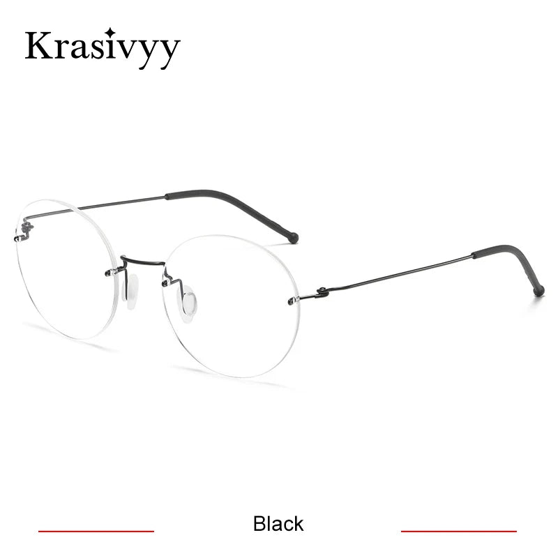 Krasivyy Unisex Full Rim Round Titanium Prescription Eyeglasses ARLT5936 - view 9