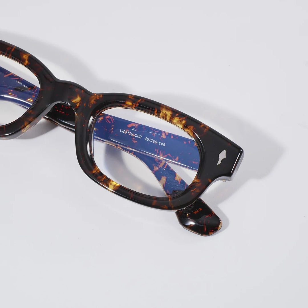 Black Mask Unisex Full Rim Oval Square Acetate Eyeglasses 363119