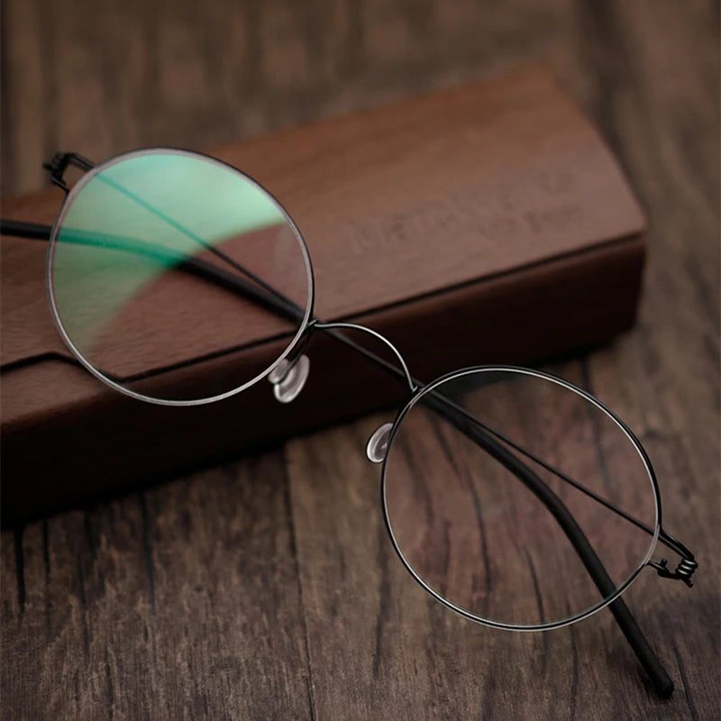 Blackmask Unisex Full Rim Round Titanium Eyeglasses BM-P003