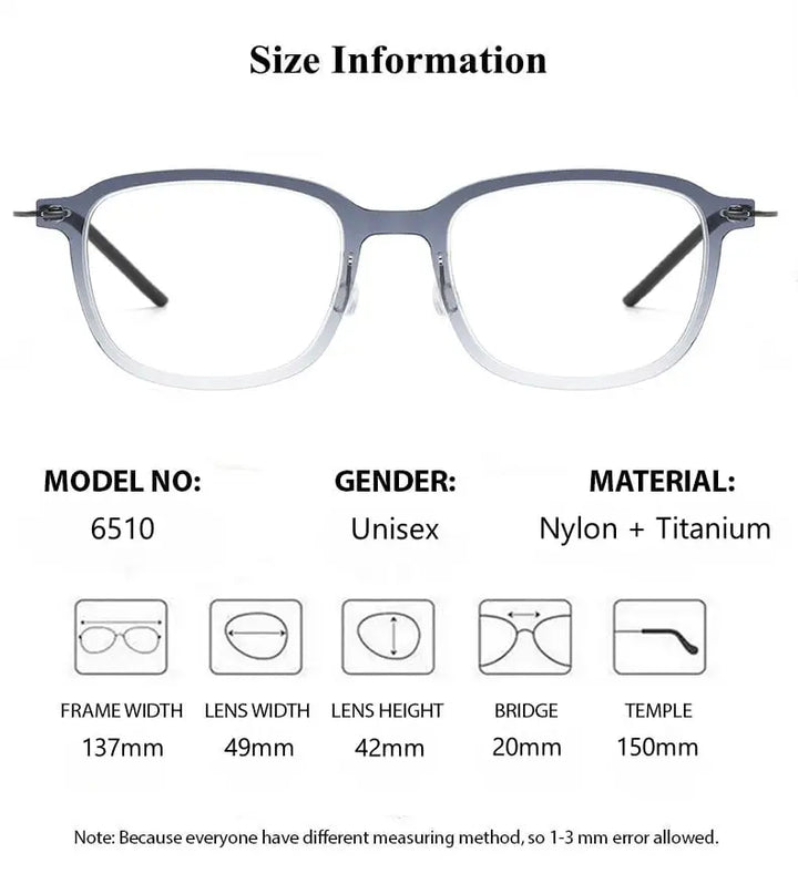 Summer Flower Women's Full Rim Square Tr 90 Titanium Eyeglasses  65104
