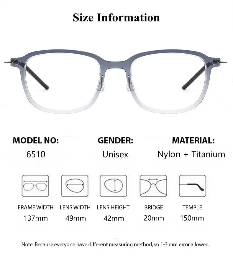 Summer Flower Women's Full Rim Square Tr 90 Titanium Eyeglasses  616510