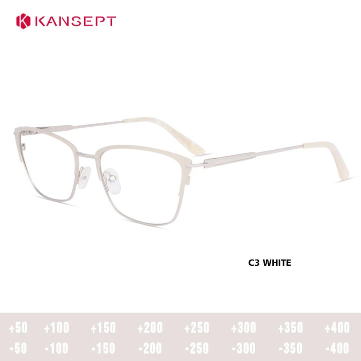 Kansept Women's Full Rim Square Tr 90 Alloy Reading Glasses 53321