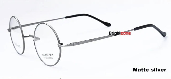 Brightzone Women's Full Rim Round Titanium Eyeglasses 71422 Full Rim Brightzone Matte silver 44mm