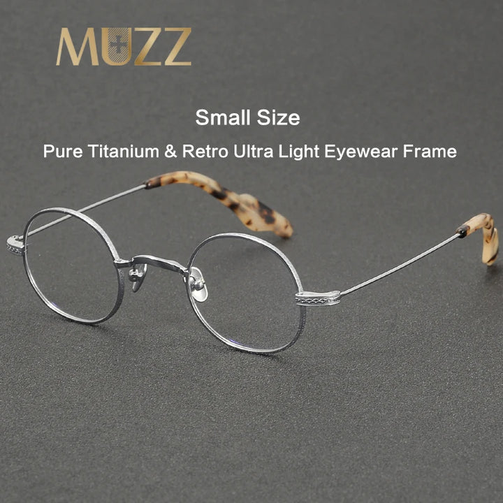 Muzz 649 men's small round titanium prescription eyeglasses