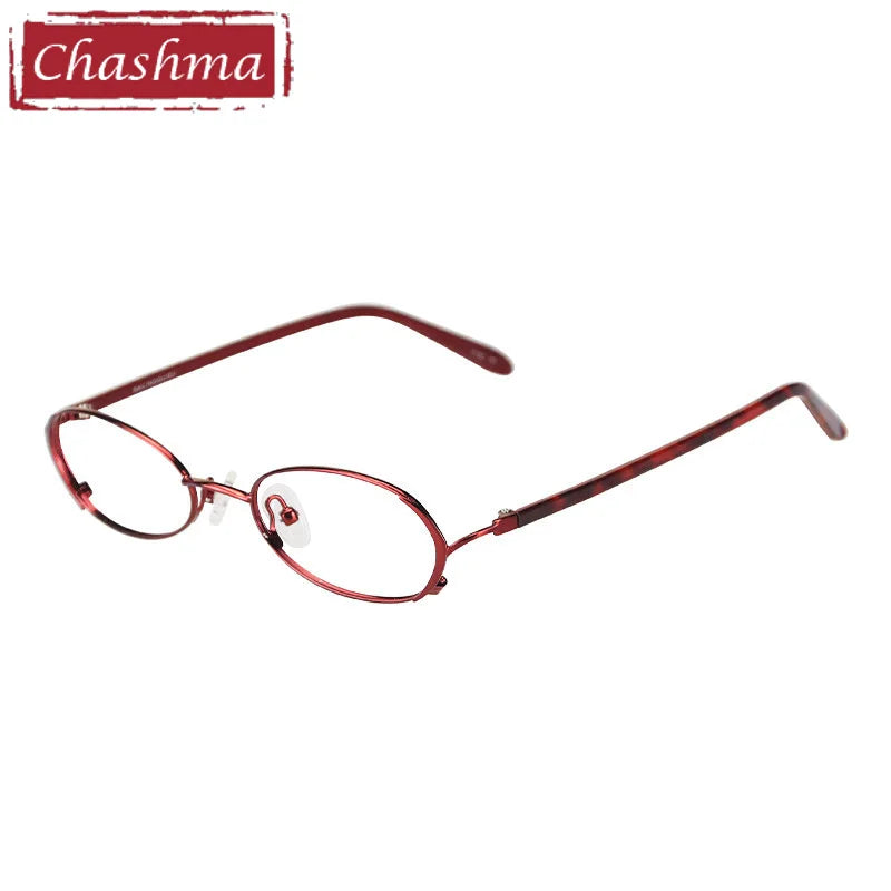 Chashma Ottica Women's Full Rim Small Oval Alloy Eyeglasses 2331 Full Rim Chashma Ottica Red  