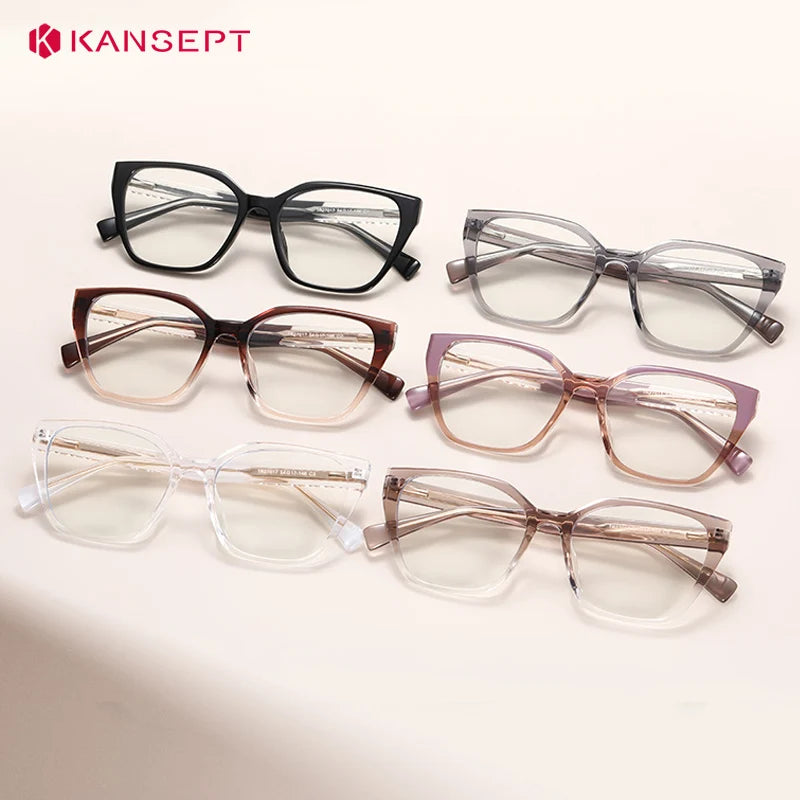 Kansept Women's Full Rim Square Tr 90 Alloy Reading Glasses 727017