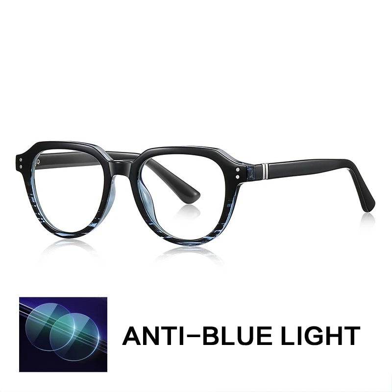 Gatenac Unisex Full Rim Flat Top Oval Tr 90 Titanium Reading Glasses G2226