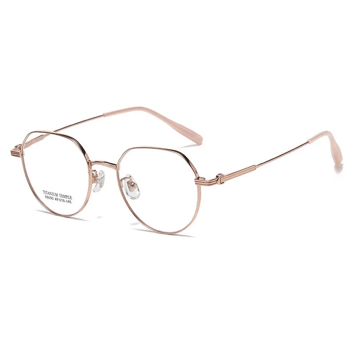 Momoja Women's Full Rim Flat Top Polygon Titanium Eyeglasses 98690
