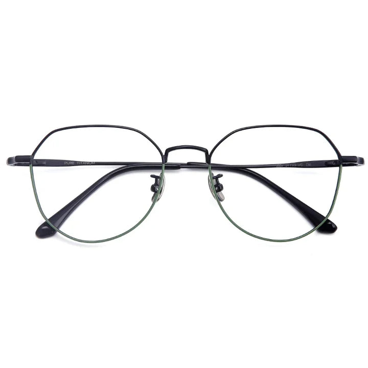 Aror Unisex Full Rim Flat Top Oval Titanium Eyeglasses 42051 Full Rim Aror C1