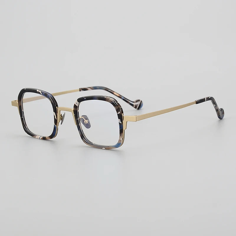Muzz Unisex Full Rim Brow Line Square Titanium Acetate Eyeglasses 921102