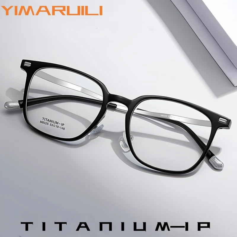 Yimaruili Unisex Full Rim Oval TR-90 Titanium Eyeglasses M8325 — view 1 | Yimaruili at FuzWeb