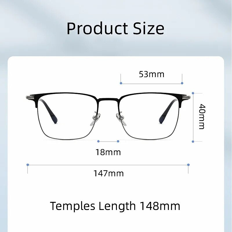 Hdcrafter Unisex Full Rim Square Titanium Eyeglasses 9009t Full Rim Hdcrafter Eyeglasses   
