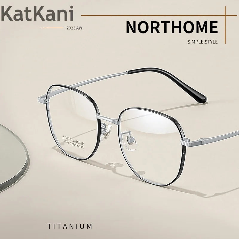 KatKani Womens Full Rim Round Titanium Eyeglasses 1030 Full Rim KatKani Eyeglasses   