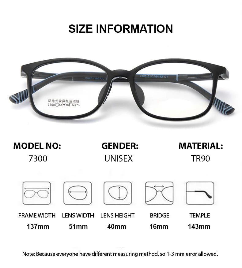 Chashma Ottica Unisex Youth's Full Rim Square Tr 90 Titanium Eyeglasses 730044
