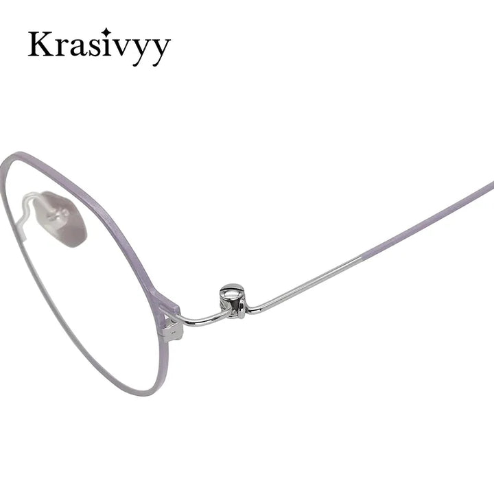 Krasivyy Women's Full Rim Polygon Round Screwless Titanium Eyeglasses Hm5008 Full Rim Krasivyy   