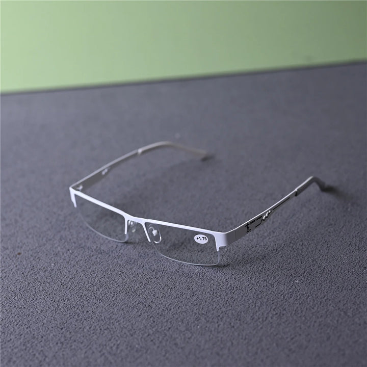 Cubojue Unisex Semi Rim Rectangle Alloy Reading Glasses 6449 Reading Glasses Cubojue   