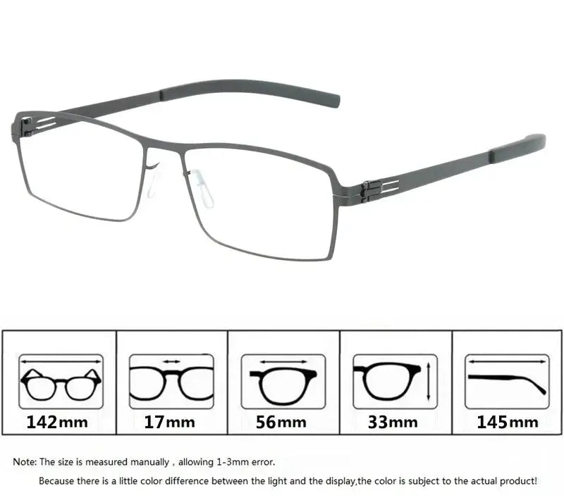 Bobbie Full Rim 508500 Unisex Square Stainless Steel Screwless Frames FuzWeb