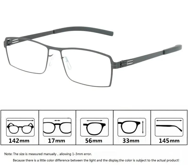 Bobbie Full Rim 508500 Unisex Square Stainless Steel Screwless Frames — view 2 | Bobbie at FuzWeb
