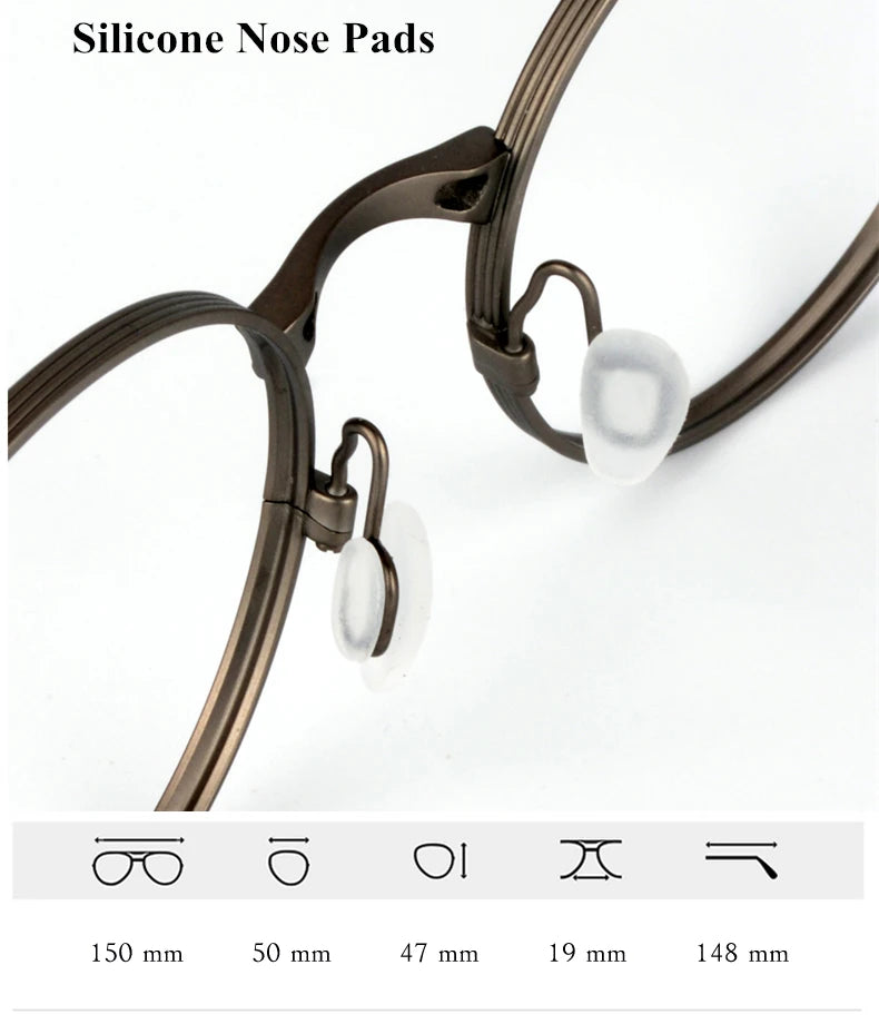 Black Mask Men's Full Rim Big Round Titanium Eyeglasses 75891