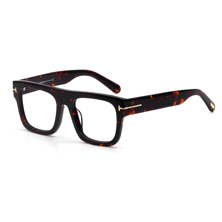 Aror Unisex Full Rim Square Thick Acetate Eyeglasses 45634 Full Rim Aror Leopard