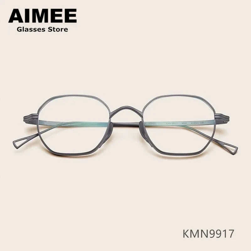 Aimee Unisex Full Rim Flat Top Square Titanium Eyeglasses 9917 Full Rim Aimee   