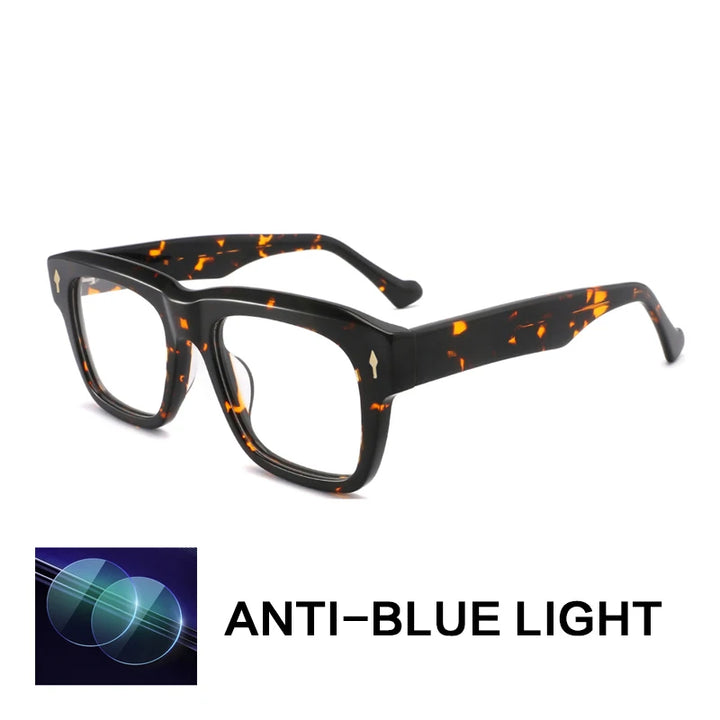 Gatenac Unisex Full Rim Big Square Acetate Reading Glasses 882290