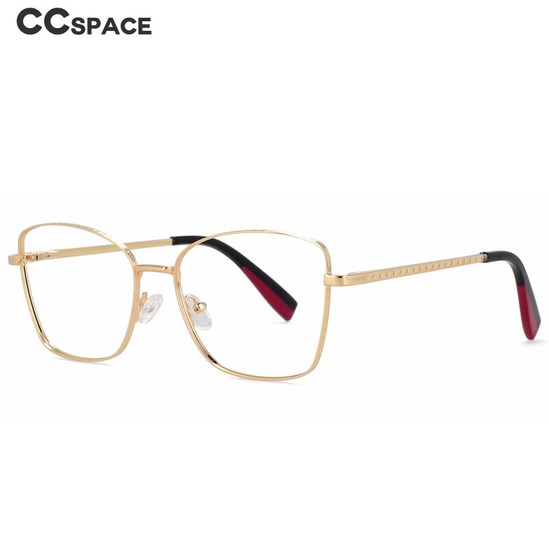 CCspace Women's Full Rim Big Square Cat Eye Alloy Eyeglasses 55999 Full Rim CCspace   