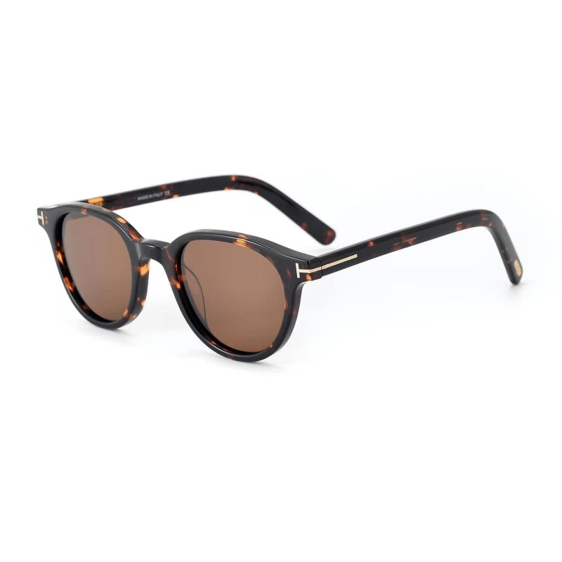 Black Mask Unisex Full Rim Round Acetate Polarized Sunglasses Ft982 Sunglasses FuzWeb  Tortoise As Shown 