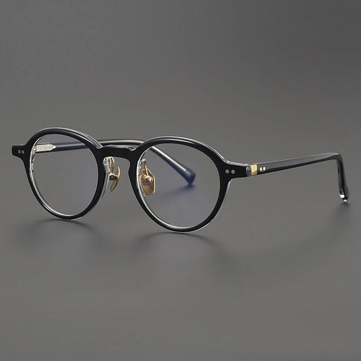 Black Mask Unisex Full Rim Round Acetate Eyeglasses BM-M2509