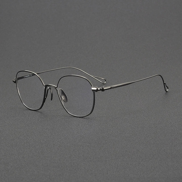 Black Mask Unisex Full Rim Square Titanium Eyeglasses 2156 Full Rim Black Mask Gun Gray  