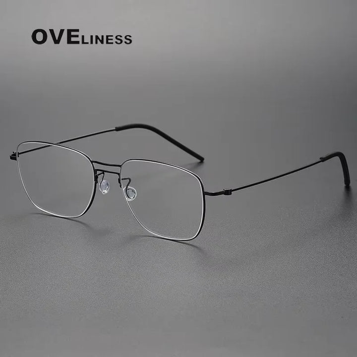 Oveliness Unisex Full Rim Square Double Bridge Titanium Eyeglasses 25524