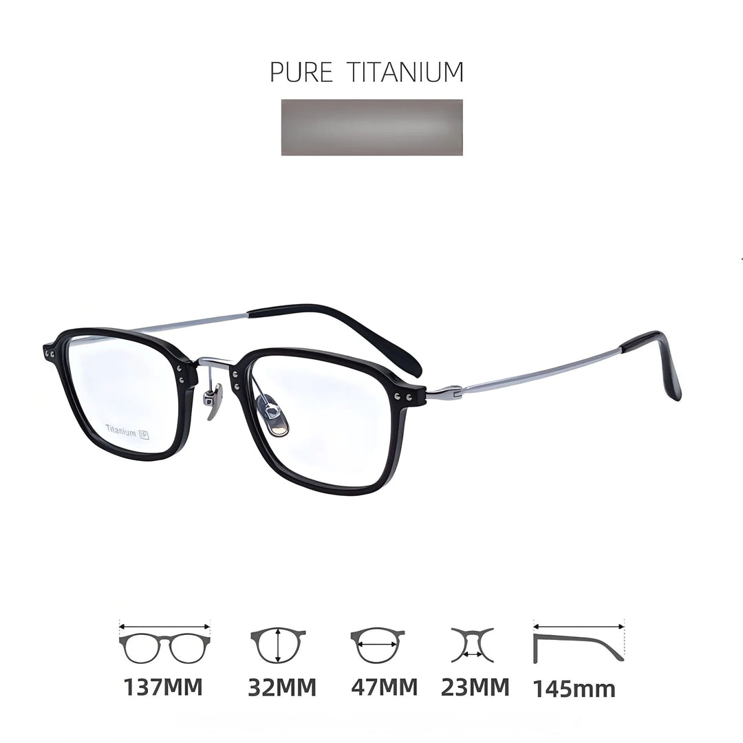 Momoja Women's Full Rim Polygon Acetate Titanium Eyeglasses 72360