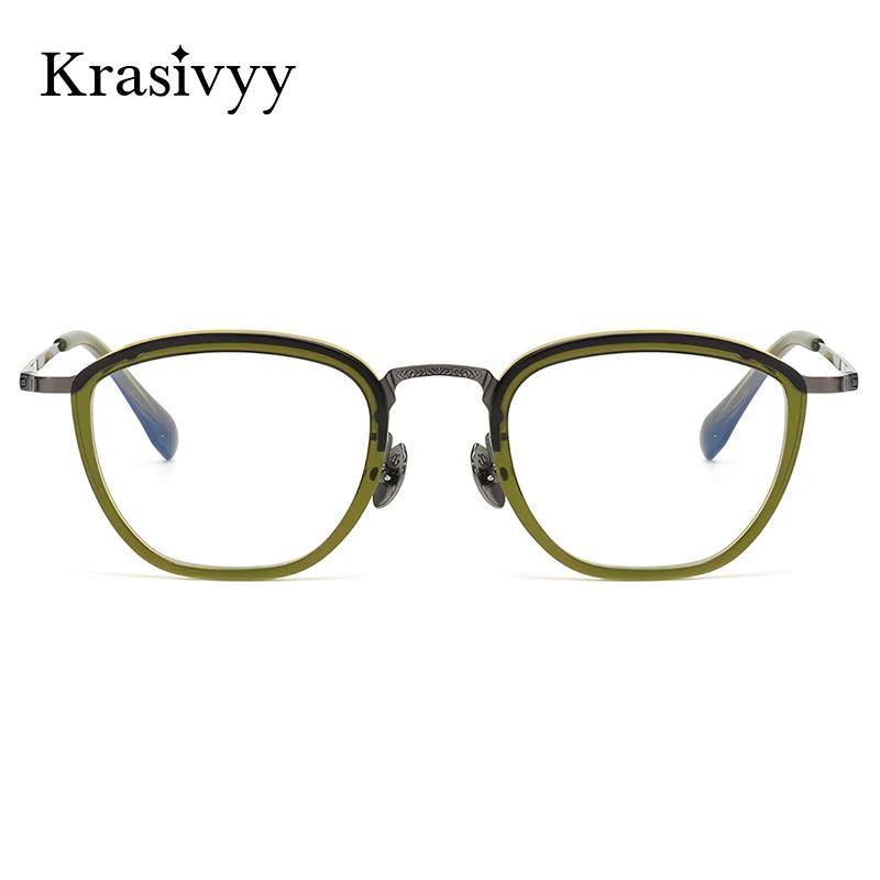 Krasivyy Men's Full Rim Oval Titanium Prescription Eyeglasses KR6876 - view 2