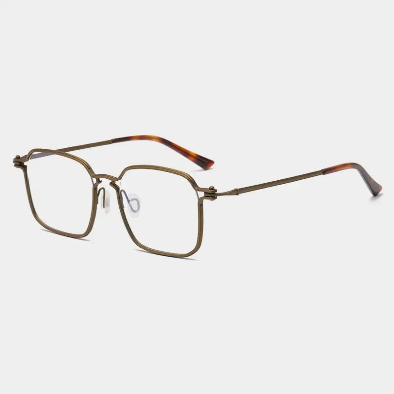 Gatenac Unisex Full Rim Big Square Titanium Eyeglasses 725870 FuzWeb