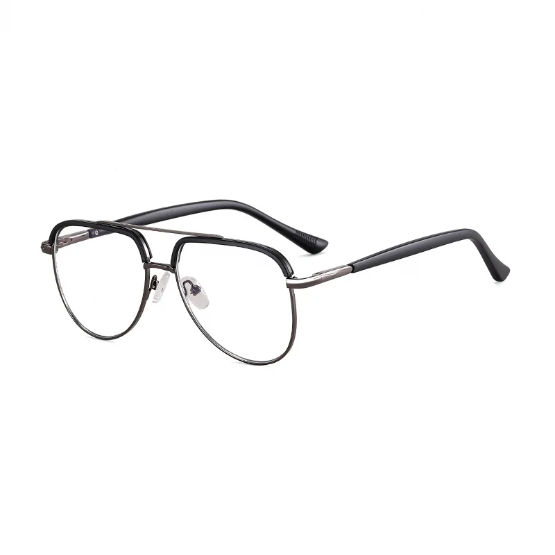 Ralferty Unisex Full Rim Square Double Bridge Alloy Tr 90 Eyeglasses R977 Full Rim Ralferty C3 Matt Black CHINA 