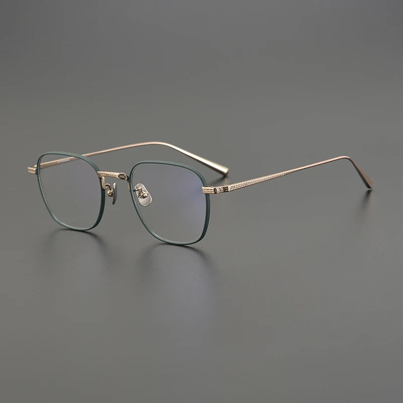 Black Mask Women's Full Rim Polygon Square Titanium Eyeglasses 51015