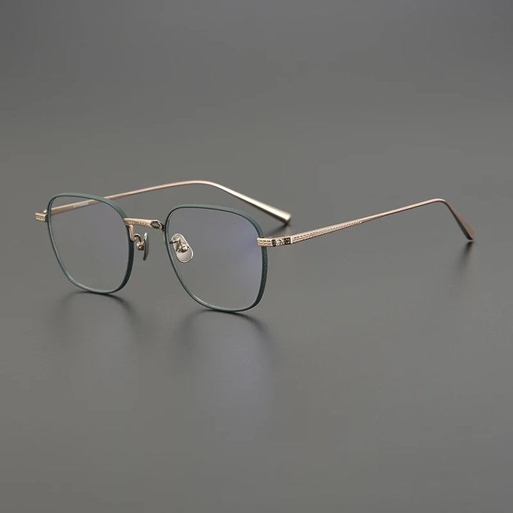 Black Mask Women's Full Rim Polygon Square Titanium Eyeglasses 51015