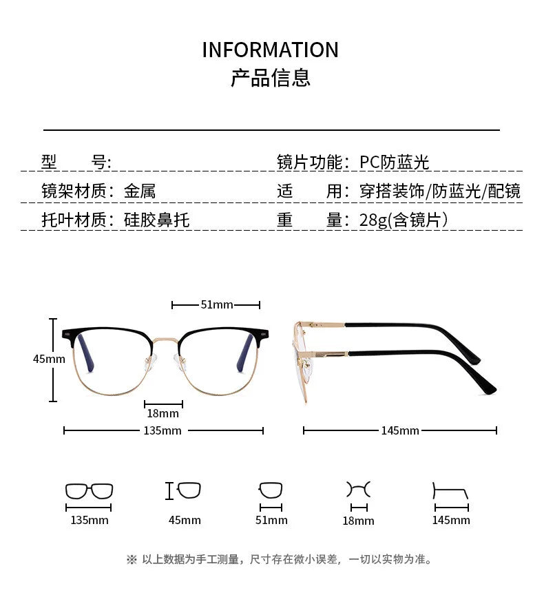 CCspace Women's Full Rim Square Tr 90 Alloy Reading Glasses 312847